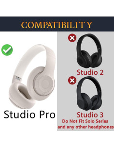 Almohadillas de Repuesto SOULWIT para Auriculares Beats Studio Pro - Arenisca 2