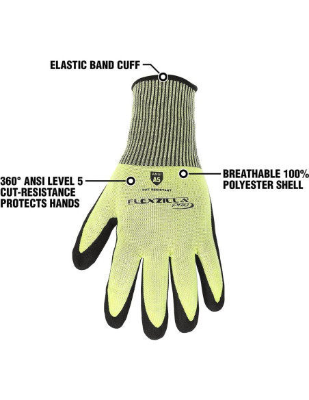 Guantes Flexzilla Pro GC160PL Resistentes a Cortes Nivel ANSI 5