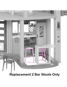 Reemplazo 2 Taburetes Rosados para Casa de Muñecas Barbie HMX10 2