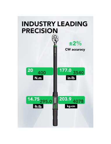 Llave de Torque Digital 1/2" LLAVETOR 19.98-400.5 Nm