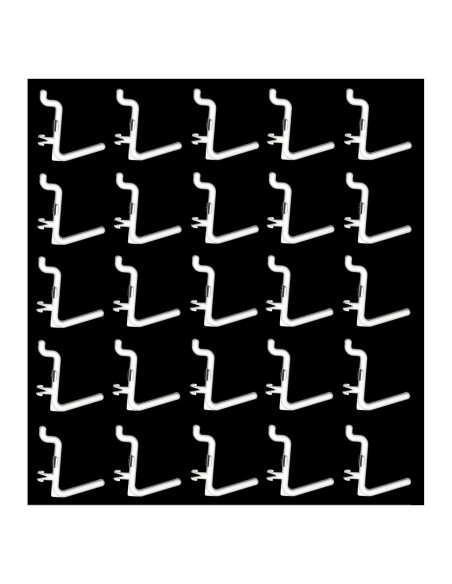 Ganchos de Tablero de Clavos Estilo L JSP 50 Unidades Blanco