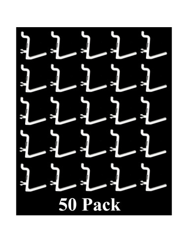 Ganchos de Tablero de Clavos Estilo L JSP 50 Unidades Blanco
