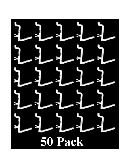 Ganchos de Tablero de Clavos Estilo L JSP 50 Unidades Blanco