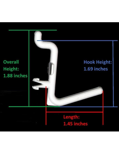 Ganchos de Tablero de Clavos Estilo L JSP 50 Unidades Blanco