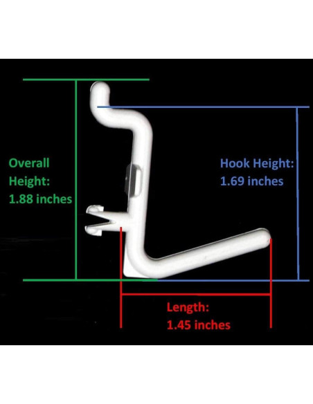 Ganchos de Tablero de Clavos Estilo L JSP 50 Unidades Blanco
