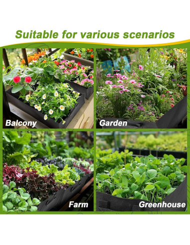 Bolsa de Jardín Elevada MAQIHAN - 2 Unidades 24L Negra