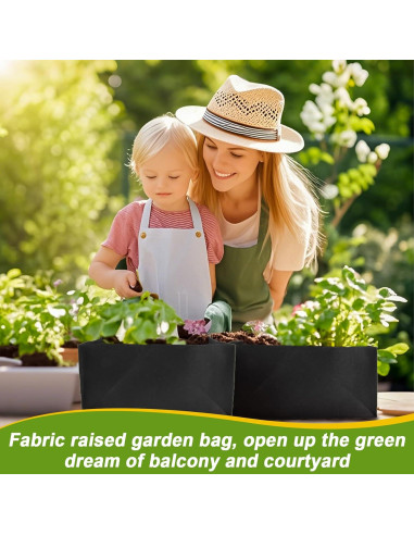 Bolsa de Jardín Elevada MAQIHAN - 2 Unidades 24L Negra