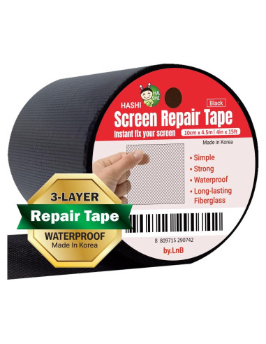 Cinta de Reparación de Pantallas HA SHI 10.16 cm x 4.57 m Negra