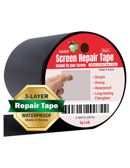 Cinta de Reparación de Pantallas HA SHI 10.16 cm x 4.57 m Negra