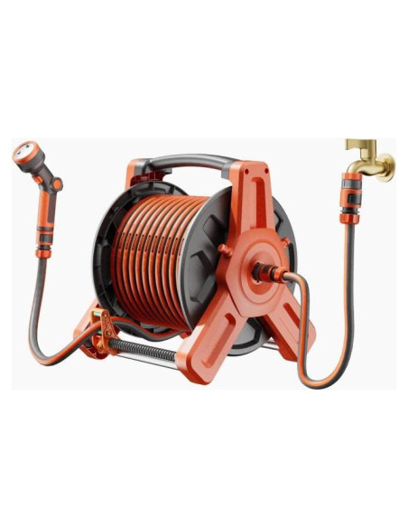Carrete de Manguera de Jardín Flonexa 30m con Boquilla 2 en 1
