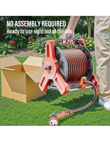 Carrete de Manguera de Jardín Flonexa 30m con Boquilla 2 en 1