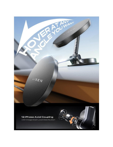 Soporte de Coche Magsafe LISEN 15W Carga Rápida Ajustable