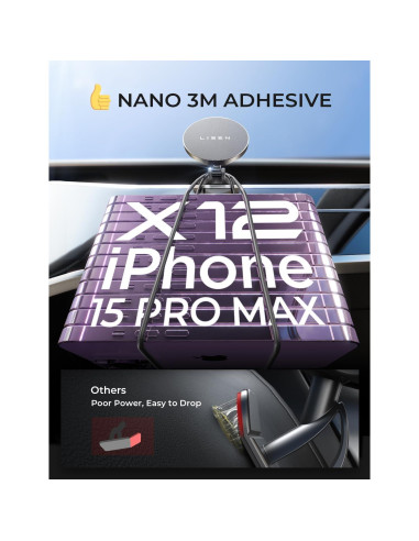 Soporte de Coche Magsafe LISEN 15W Carga Rápida Ajustable