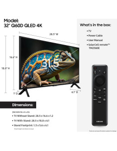 Samsung Televisor QLED 4K 32" Q60D con Quantum HDR y Alexa 2