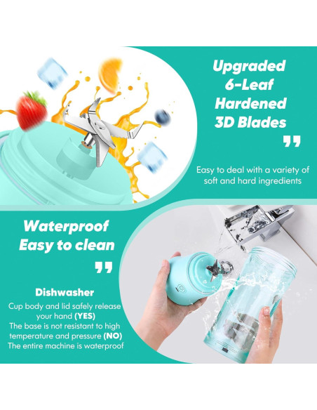 Licuadora Portátil AXNCVFVR 20 oz Recargable USB Alta Velocidad