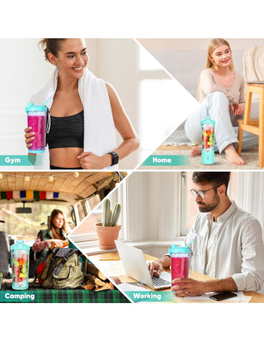 Licuadora Portátil AXNCVFVR 20 oz Recargable USB Alta Velocidad