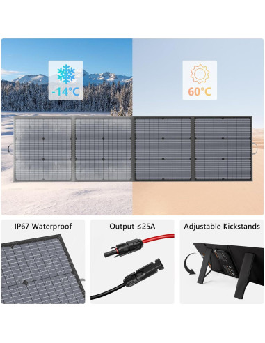 Panel Solar Portátil MHPOWOS 220W Plegable 20V Impermeable