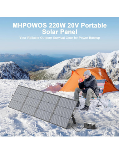 Panel Solar Portátil MHPOWOS 220W Plegable 20V Impermeable