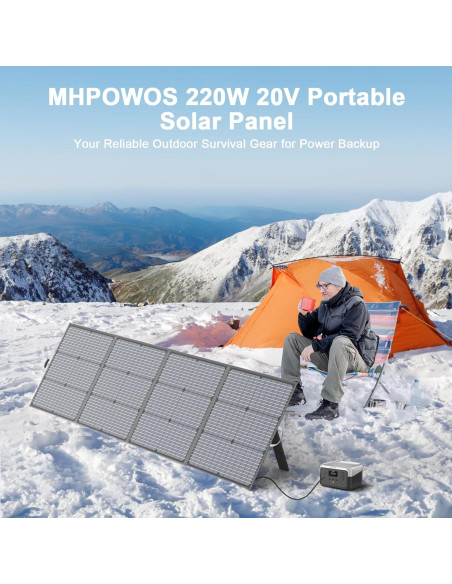 Panel Solar Portátil MHPOWOS 220W Plegable 20V Impermeable