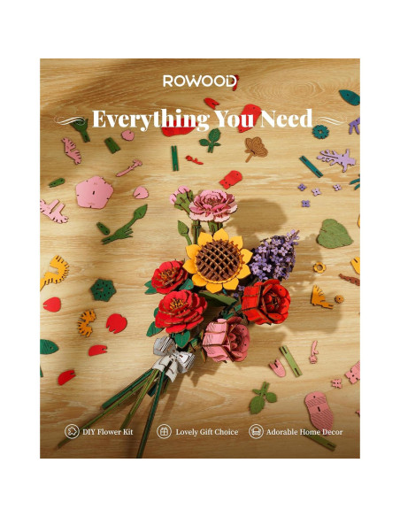 Kit de Manualidades 3D Rowood - Flores de Madera Camomila