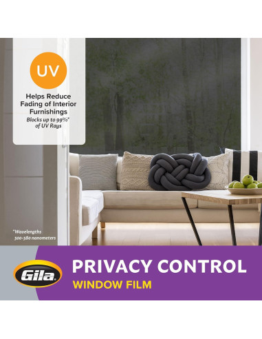 Película de Ventana Gila Privacy Negra 0.91m x 1.98m - PB78