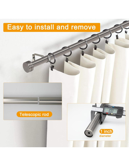 Barra de Cortina Ajustable WORLD RODS Niquel Satinado 45-223 cm