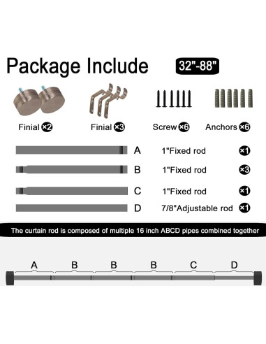 Barra de Cortina Ajustable WORLD RODS Niquel Satinado 45-223 cm