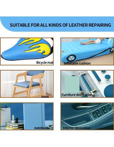 Cinta de Reparación de Cuero Aglzyoply 45x200 cm Azul Cielo