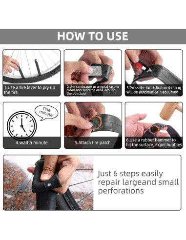 Kit de Reparación de Neumáticos KOAREL 24 Piezas para Bicicleta