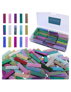 Azulejos de Mosaico de Vidrio Iridiscente LITMIND 8oz 4x1cm