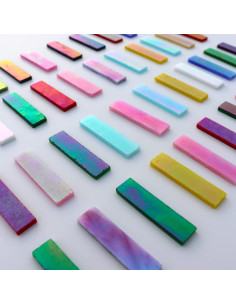 Azulejos de Mosaico de Vidrio Iridiscente LITMIND 8oz 4x1cm 2