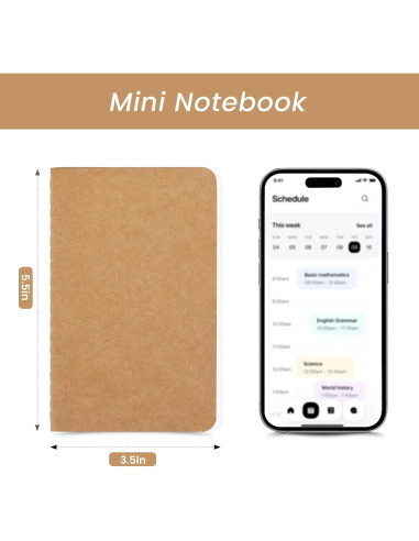 Set de 64 Cuadernos Mini Oucaru Marrón 60 Páginas Lisas