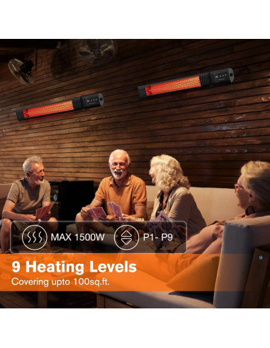 Calentador Infrarrojo Eléctrico ThermoMate 1500W IP65 Patio