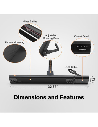 Calentador Infrarrojo Eléctrico ThermoMate 1500W IP65 Patio