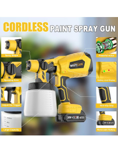 Pulverizador de pintura inalámbrico Muylux CPS-202B-MY 800W 2