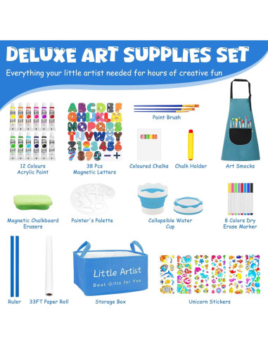 Caballete de Arte Ajustable Doselie para Niños 2-10 Años