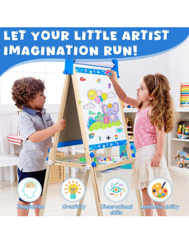 Caballete de Arte Ajustable Doselie para Niños 2-10 Años