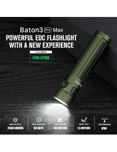 Linterna OLIGHT Baton3 Pro Max 2500 Lúmenes Recargable EDC 2