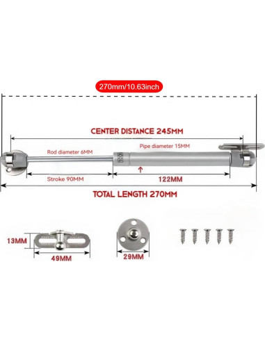 Paquete de 2 bisagras de cierre suave CJQZP 100N para caja de juguetes