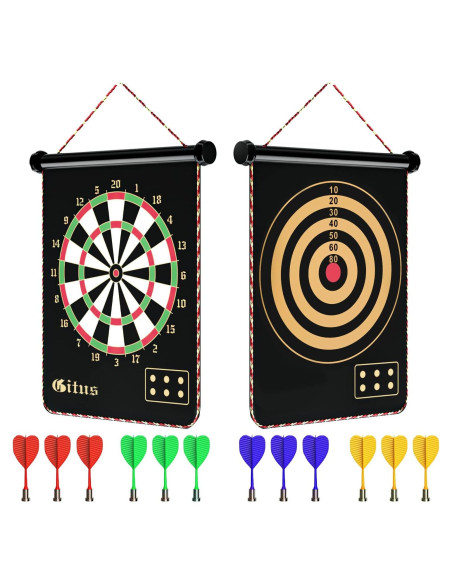 Tablero de Dardos Magnético Gitus 38x46 cm con 12 Dardos