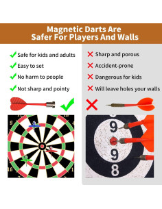 Tablero de Dardos Magnético Gitus 38x46 cm con 12 Dardos 2