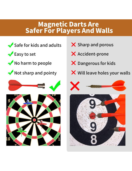 Tablero de Dardos Magnético Gitus 38x46 cm con 12 Dardos
