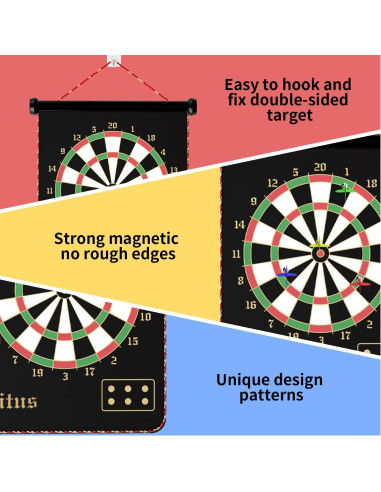 Tablero de Dardos Magnético Gitus 38x46 cm con 12 Dardos