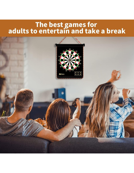 Tablero de Dardos Magnético Gitus 38x46 cm con 12 Dardos