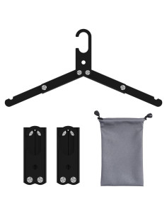 Perchas de Viaje Plegables Sazfli 3-Pack Aluminio Negro