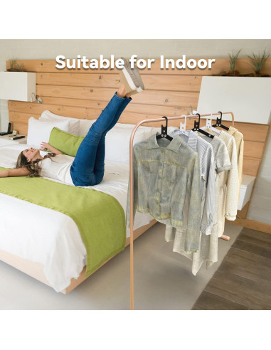 Perchas de Viaje Plegables Sazfli 3-Pack Aluminio Negro