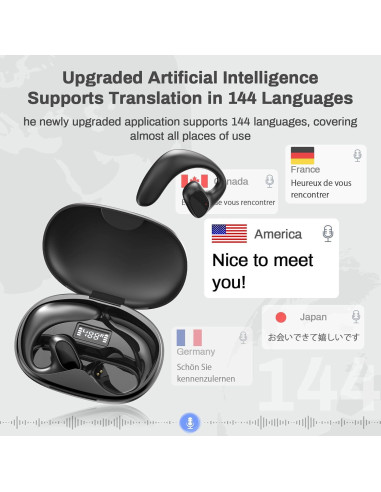 Auriculares Traductores de Idiomas HOMHOW Air6, Sonido HD, 144 Idiomas