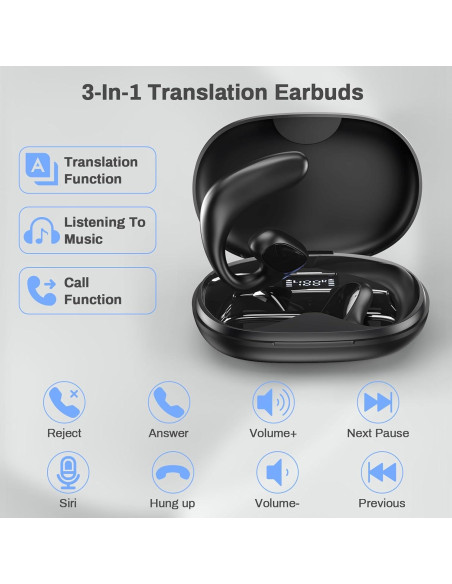 Auriculares Traductores de Idiomas HOMHOW Air6, Sonido HD, 144 Idiomas