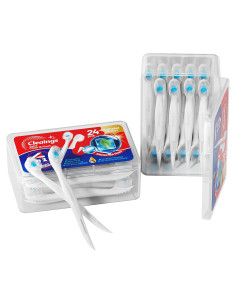 Set de 24 Cepillos de Dientes Desechables Mini Cleaings con Pasta de Dientes Sabor Menta Intensa