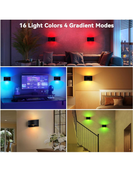 Apliques de Pared LED KwatTsz con Sensor de Movimiento, 2 Pzs Apliques de Pared LED KwatTsz con Sensor de Movimiento, 2 Pzs